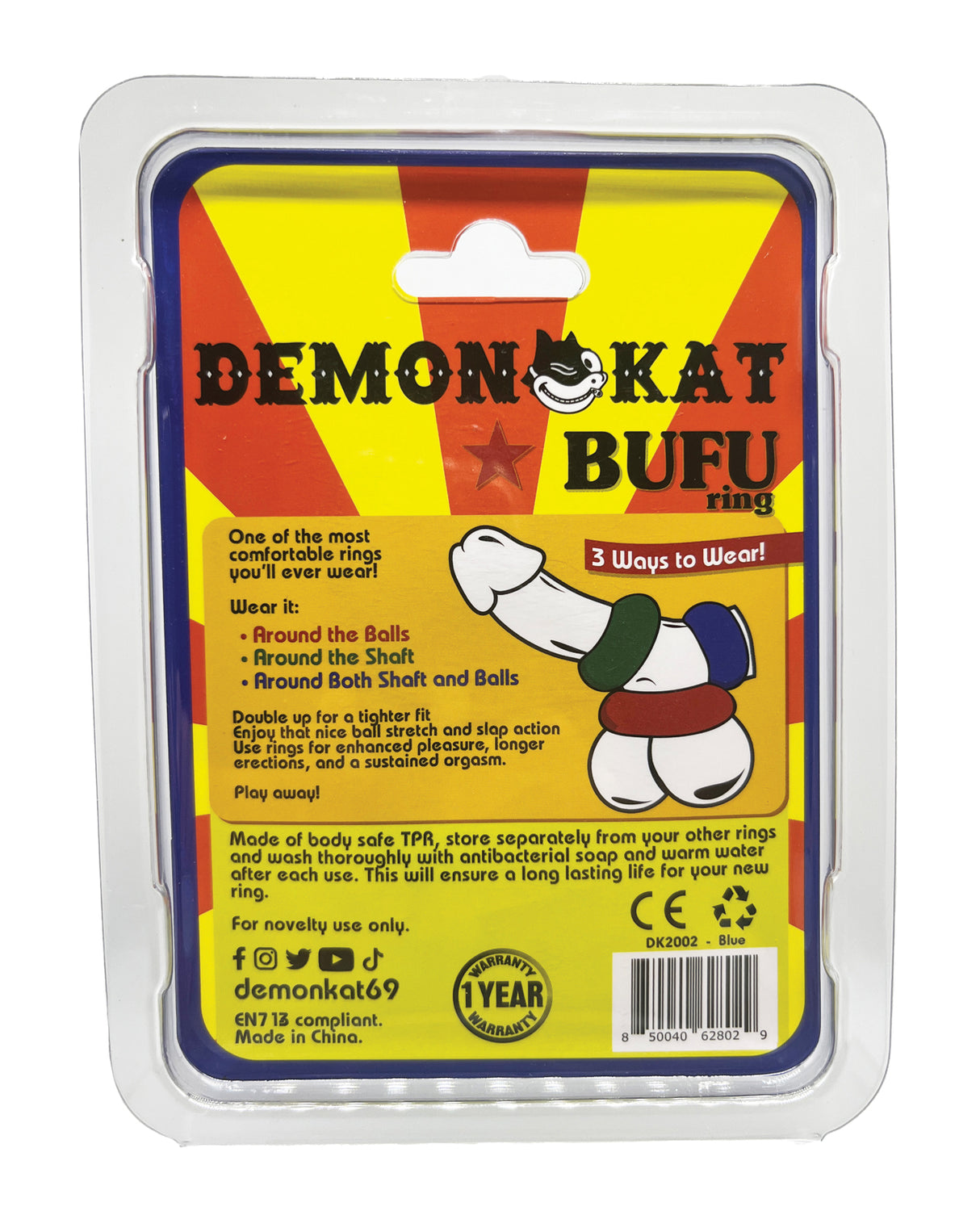 Demon Kat BuFu Ring - Blue by Demon Kat