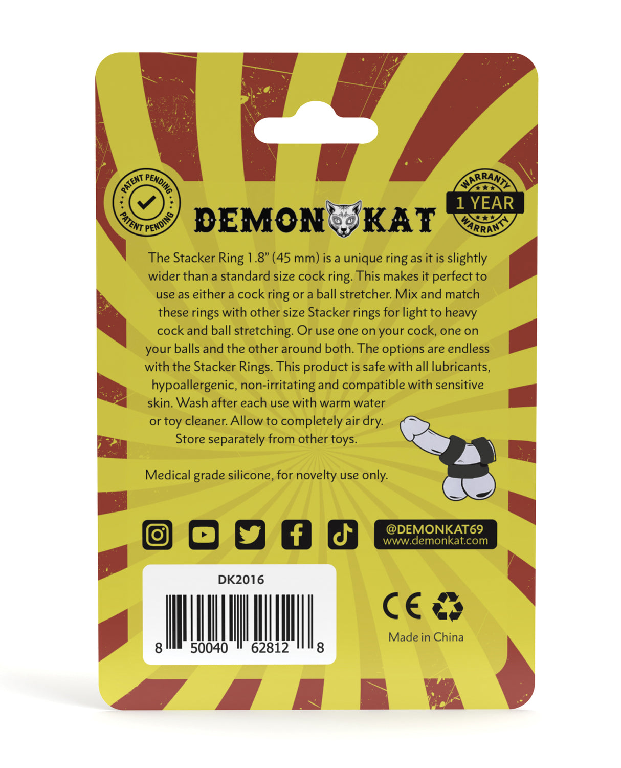Demon Kat 1.8" Stacker Ring - Black by Demon Kat