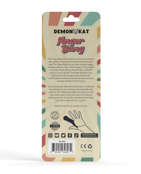 Demon Kat Finger Bang Silicone Finger Sleeve — Black