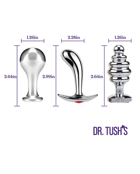Dr. Tush's Tools of Temptation Small Anal Plug Set - Metal by Dr. Tush's