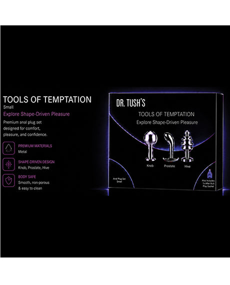 Dr. Tush's Tools of Temptation Small Anal Plug Set - Metal by Dr. Tush's