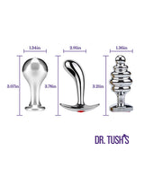 Dr. Tush's Tools of Temptation Medium Anal Plug Set - Metal by Dr. Tush's