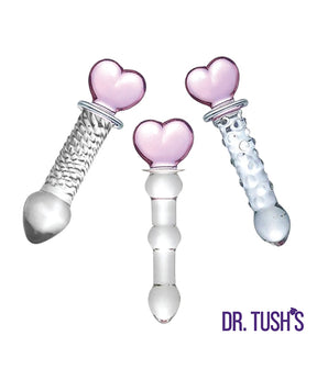 Dr. Tush's Hearts of Pleasure Collection Anal Plug Set - Glass by Dr. Tush's