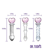 Dr. Tush's Hearts of Pleasure Collection Anal Plug Set - Glass by Dr. Tush's