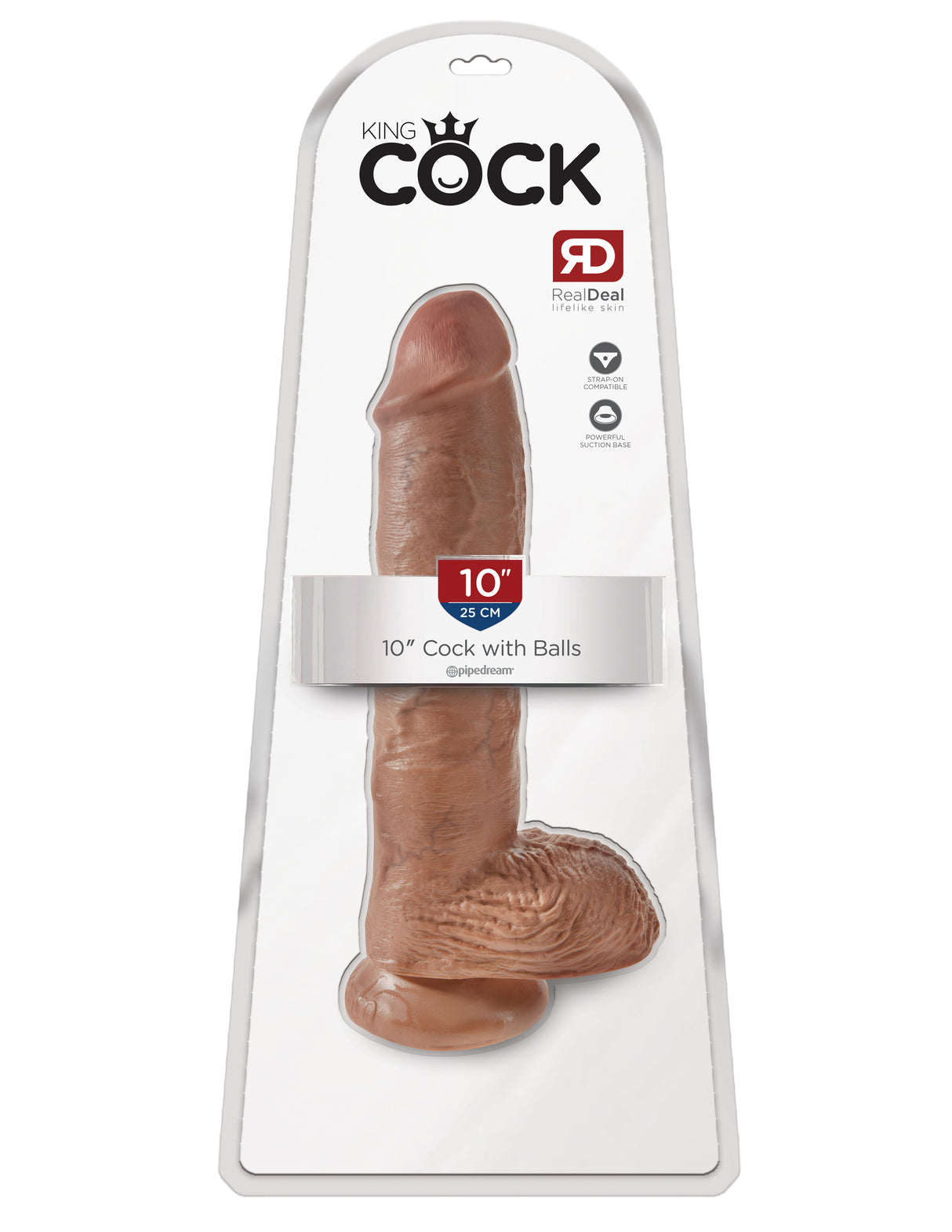 Pipedream King Cock 10 Inch Dildo with Balls — Tan - PD5509-22