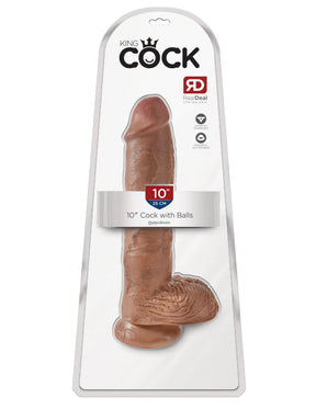 Pipedream King Cock 10 Inch Dildo with Balls — Tan - PD5509-22