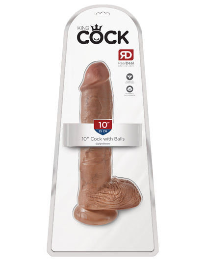King Cock 10 Inch Cock With Balls - Tan by Pipedream