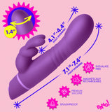 XR Brands Rabbit Vibrator — Dual Motor Silicone, Purple - BNG-AH794