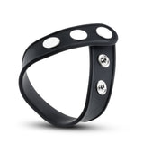 Blush Performance Silicone 3-Snap Cock Strap — Black - BL-91705