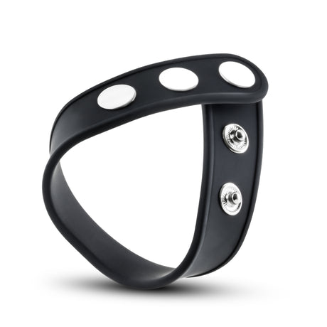 Blush Performance Silicone 3-Snap Cock Strap — Black - BL-91705