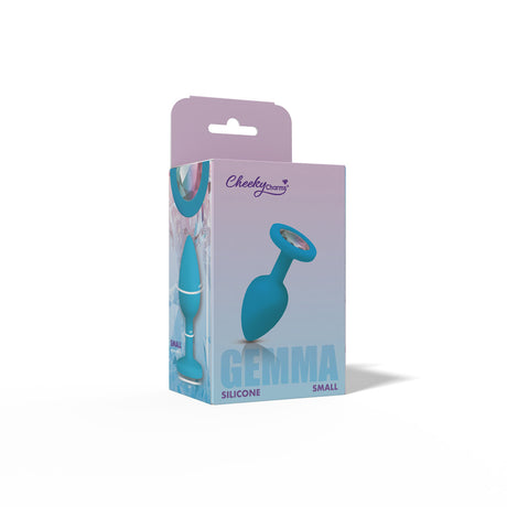 Gemma Clear Iridescent Gem Teal Silicone Plug - S