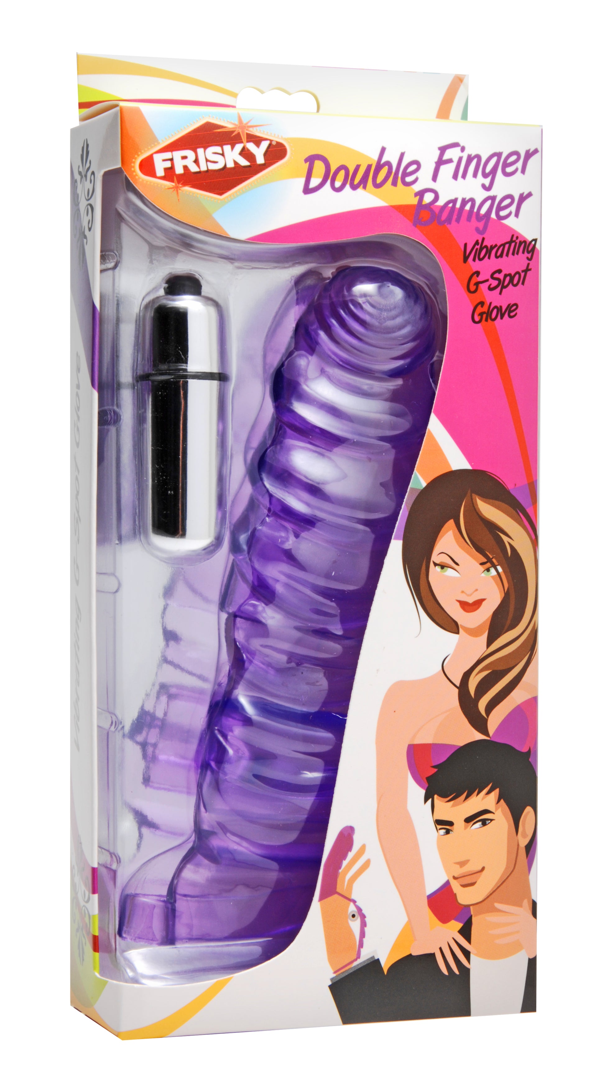Double Finger Banger Vibrating G-Spot Glove - Purple by XR Brands