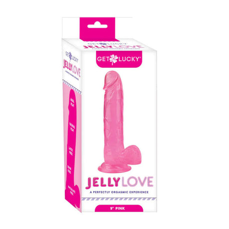 Viben Get Lucky Jelly Love 9" Curved Dildo — Pink - VB-GL-4431
