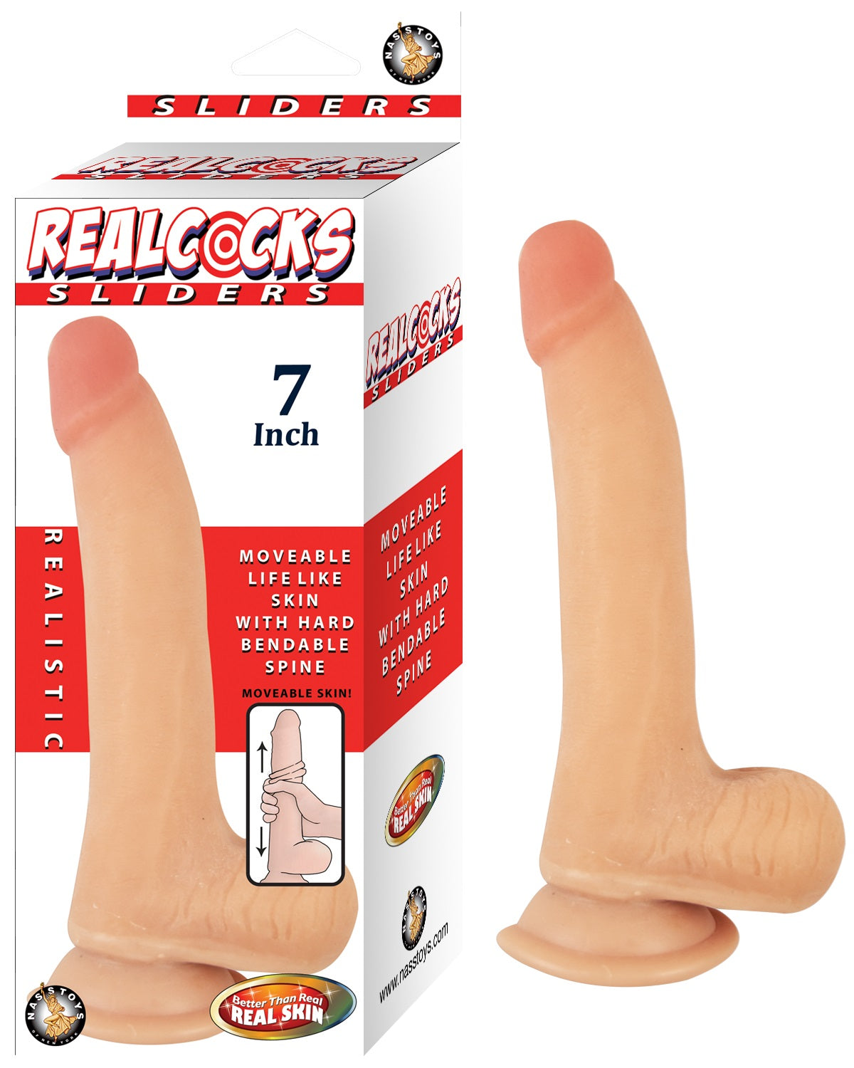 Nasstoys Realcocks Sliders 7 Inch Realistic Dildo — Flesh - NW2877