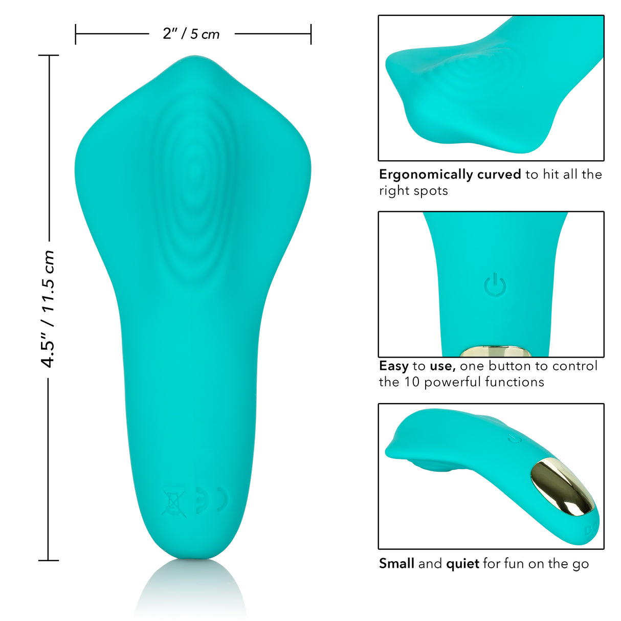 CalExotics Slay Pleaser Mini Vibrator — USB Rechargeable, 10 Modes - SE4407253