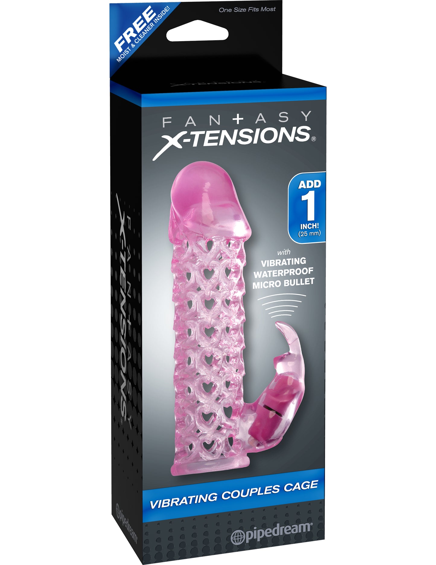 Fantasy X-Tensions Vibrating Couples Cage - Pink by Pipedream