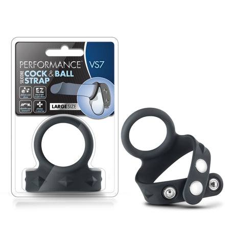 Blush Performance VS7 Silicone Cock & Ball Strap — Large, Black - BL-91725