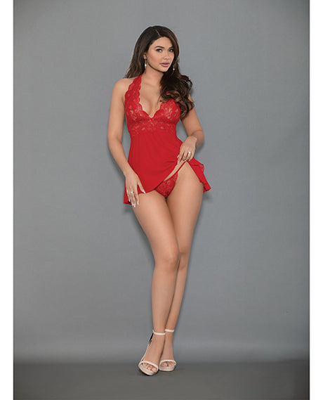 Euphoria Shorty Babydoll & Open Panty Red O/S by Euphoria