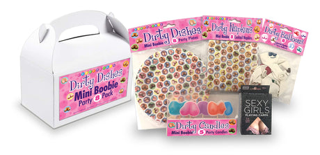 Little Genie Mini Boob Party Pack — 8 Plates, 8 Napkins, 8 Balloons, 5 Candles & Cards - CP-1004