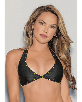 Glow Stones Black Light Dancewear Tri Bra Black O/S by Escante
