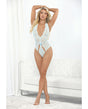 Scallop Lace & Mesh Teddy w/Front Cut Outs Mint LG by Escante