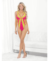 Festival Wear Strappy Teddy w/Brazilian Back Neon SM by Escante
