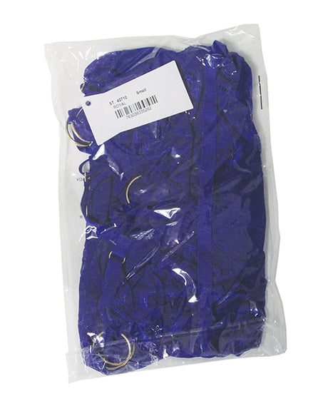 Escante Sapphire Dreams Feather Lace & Mesh Bustier 2-Pc Set — Large (Royal)