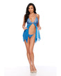 Lace & Mesh Flyaway Baby Doll w/G-String - Cobalt Blue XL by Escante