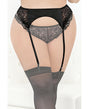 Satin & Lace Garterbelt Black 3X/4X by Escante