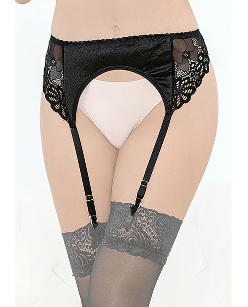 Satin & Lace Garterbelt Black LG by Escante