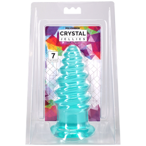 Doc Johnson Crystal Jellies Anal Twist — 7-Inch Teal - DJ0289-18-CD