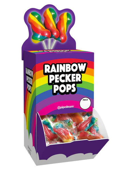 Pipedream Rainbow Pecker Pops — 72 Count - PD7431-99
