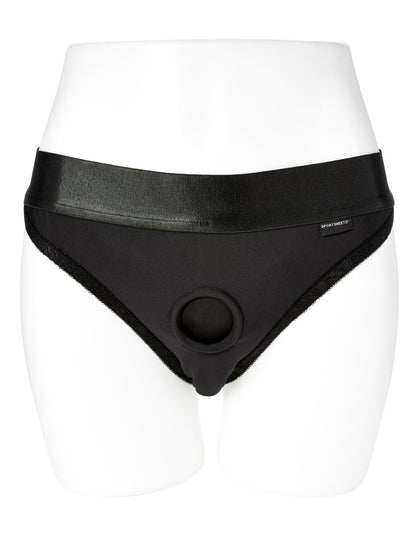 Em. Ex. Active Harness Wear Crotchless Silhouette - Black - Small