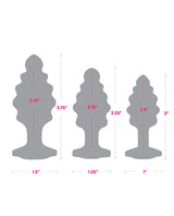 Gemsations 3 pc 2.95" & 3.25" & 3.7" Ripple Bling Bling Metal Butt Plug Training Set - Silver by Gemsations