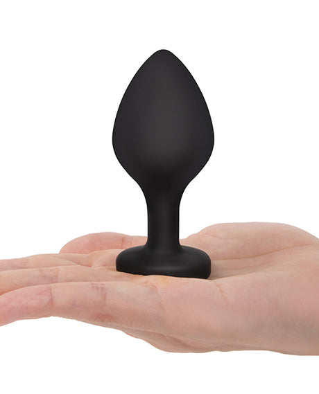 Gemsations 3pc Silicone Heart Butt Plug Training Set — 2.75, 3.15 & 3.7 in, Black