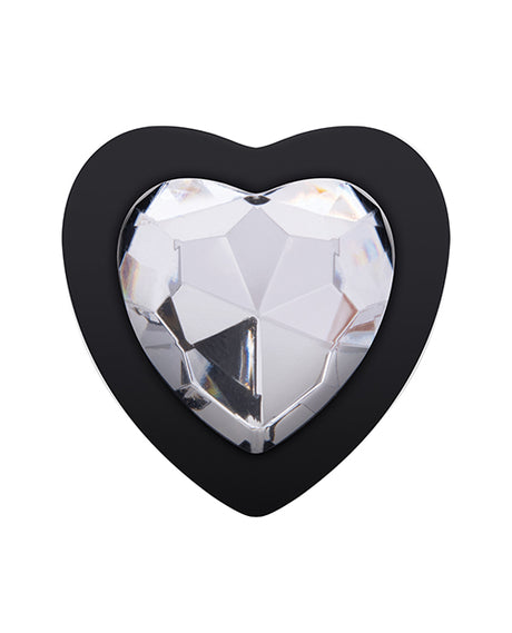 Gemsations 3pc Silicone Heart Butt Plug Training Set — 2.75, 3.15 & 3.7 in, Black