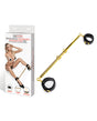 Lux Fetish Solid Gold Expandable Spreader Bar Set w/Detachable Leatherette Cuffs by Lux Fetish
