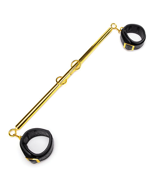 Lux Fetish Solid Gold Expandable Spreader Bar Set w/Detachable Leatherette Cuffs by Lux Fetish