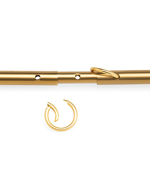 Lux Fetish Solid Gold Expandable Spreader Bar Set w/Detachable Leatherette Cuffs by Lux Fetish