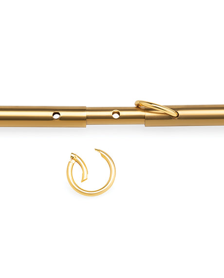 Lux Fetish Solid Gold Expandable Spreader Bar Set w/Detachable Leatherette Cuffs by Lux Fetish