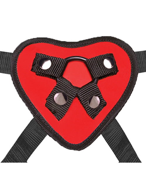 Lux Fetish Red Heart Strap On Harness Set by Lux Fetish