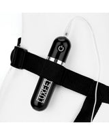 Lux Fetish 8.5in Realistic Vibrating Dildo and Strap-On Harness Set