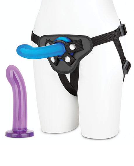 Lux Fetish 3 pc Beginners Strap On & Pegging Set - Multi Color by Lux