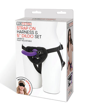 Lux Fetish 5" Dildo w/Strap On Harness Set by Lux Fetish