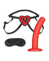 Lux Fetish 5" Dildo w/Red Heart Strap On Harness Set by Lux Fetish