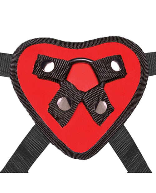 Lux Fetish 5" Dildo w/Red Heart Strap On Harness Set by Lux Fetish