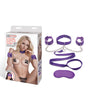 Lux Fetish Collar Cuffs & Leash Set - Removable Purple by Lux Fetish