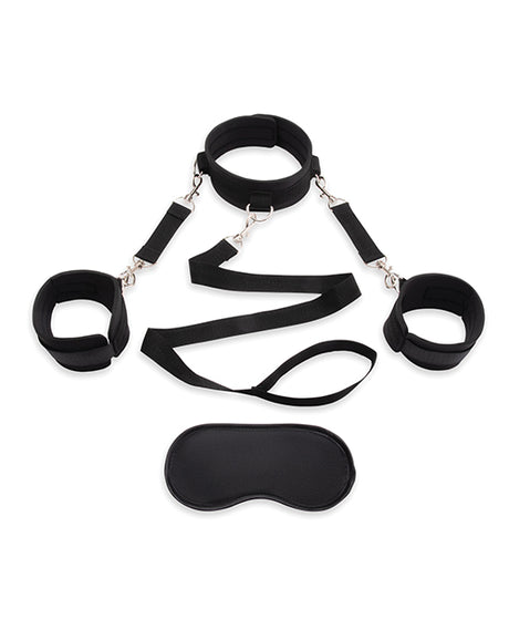 Lux Fetish Collar & Leash Set with Removable Cuffs
