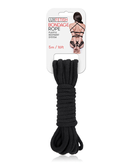 Lux Fetish Bondage Rope - 5m/16 ft Black by Lux