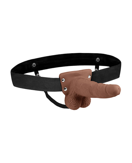 Lux Fetish 6" Rechargeable Strap On w/Balls - Brown by Lux